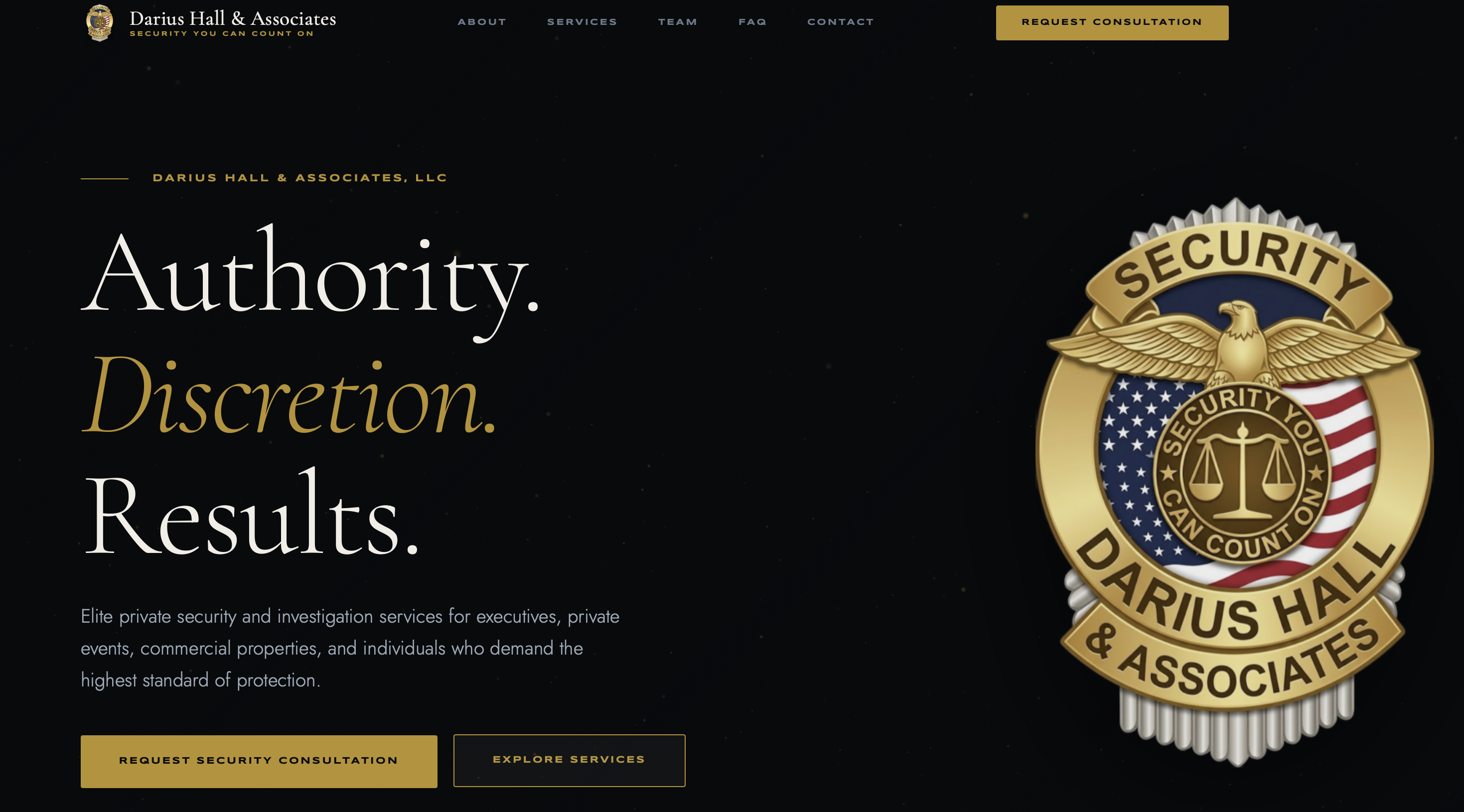 Darius Hall Security Services website